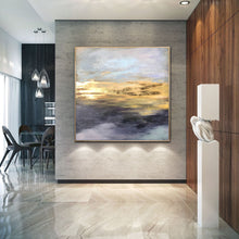 Load image into Gallery viewer, Gold Leaf Art Painting Gray Abstract Painting For Living Room Office Ap073