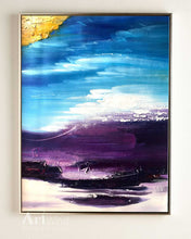 Load image into Gallery viewer, Blue Purple Yellow Gold Abstract Painting Abstract Landscape Dp055