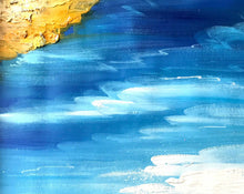 Load image into Gallery viewer, Blue Purple Yellow Gold Abstract Painting Abstract Landscape Dp055