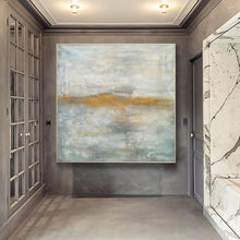 Load image into Gallery viewer, Gray Yellow Gold Abstract Painting Original Office Painting Yp056
