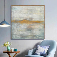 Load image into Gallery viewer, Gray Yellow Gold Abstract Painting Original Office Painting Yp056
