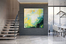 Load image into Gallery viewer, Green Yellow White Abstract Wall Art Bright Painting Art Qp018