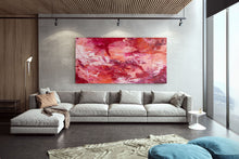 Load image into Gallery viewer, Red Orange Abstract Painting on Canvas, arge Canvas Art Qp021