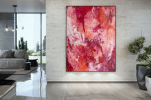 Load image into Gallery viewer, Red Orange Abstract Painting on Canvas, arge Canvas Art Qp021
