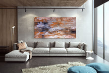 Load image into Gallery viewer, Orange Grey White Abstract Painting Acrylic Textured Fp031