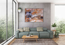 Load image into Gallery viewer, Orange Grey White Abstract Painting Acrylic Textured Fp031