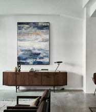 Load image into Gallery viewer, Navy Blue White Abstract Painting Texture Abstract Art Np005