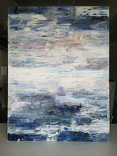 Load image into Gallery viewer, Navy Blue White Abstract Painting Texture Abstract Art Np005