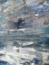 Load image into Gallery viewer, Navy Blue White Abstract Painting Texture Abstract Art Np005