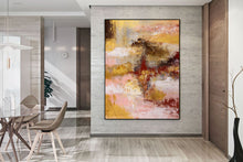 Load image into Gallery viewer, Brown Pink Gold Abstract Original Painting Red Artwork Contemporary Qp023