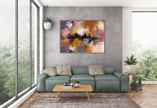 Load image into Gallery viewer, Brown Yellow Bright Abstract Original Painting On Canvas Qp022