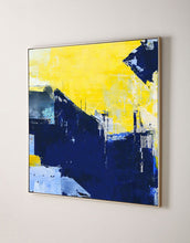 Load image into Gallery viewer, Blue Yellow Abstract Painting Large Canvas Art Work Np045