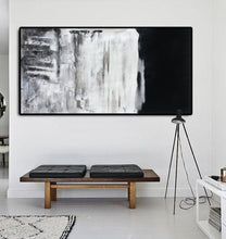 Load image into Gallery viewer, Black and White Painting on Canvas Grey Minimalist Painting Op007