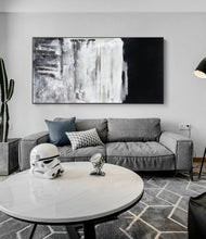 Load image into Gallery viewer, Black and White Painting on Canvas Grey Minimalist Painting Op007