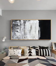 Load image into Gallery viewer, Black and White Painting on Canvas Grey Minimalist Painting Op007