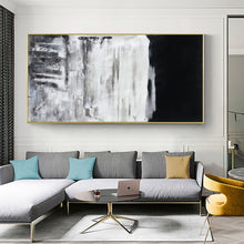 Load image into Gallery viewer, Black and White Painting on Canvas Grey Minimalist Painting Op007