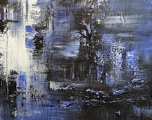 Load image into Gallery viewer, Deep Blue White Abstract Canvas Painting Minimalist Abstract Painting Dp133