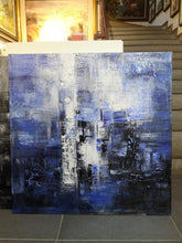 Load image into Gallery viewer, Deep Blue White Abstract Canvas Painting Minimalist Abstract Painting Dp133