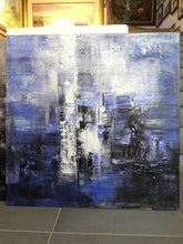 Load image into Gallery viewer, Deep Blue White Abstract Canvas Painting Minimalist Abstract Painting Dp133