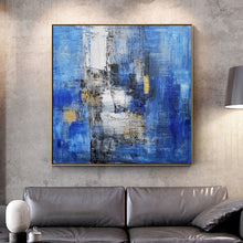 Load image into Gallery viewer, Large Blue Abstract Canvas Painting Minimalist Abstract Painting Dp133