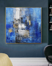 Load image into Gallery viewer, Large Blue Abstract Canvas Painting Minimalist Abstract Painting Dp133