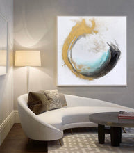 Load image into Gallery viewer, Original Artwork Yellow White Gold Abstract Art 036