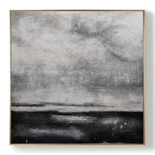 Load image into Gallery viewer, Black White Oil Painting, Grey Abstract Canvas Art Sofa Size Artwork Bl016