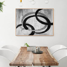 Load image into Gallery viewer, Black And White Gray Abstract Painting Oversized Office Painting Yp059