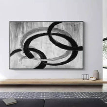 Load image into Gallery viewer, Black And White Gray Abstract Painting Oversized Office Painting Yp059