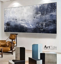 Load image into Gallery viewer, Original Sky Landscape Painting Deep Blue Sea Abstract Art Qp085