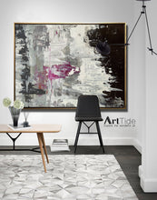 Load image into Gallery viewer, Black And White Pink Abstract Painting Big Contemporary Art Ap003