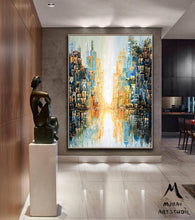 Load image into Gallery viewer, Large City Abstract Painting on Canvas New York City Art Gp020