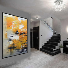 Load image into Gallery viewer, Big Artwork Yellow Abstract Painting, Minimalist Abstract Art Gp034