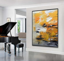 Load image into Gallery viewer, Big Artwork Yellow Abstract Painting, Minimalist Abstract Art Gp034