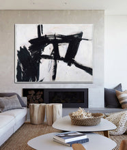 Load image into Gallery viewer, Large Black And White Abstract Painting Minimalist Painting Cp025