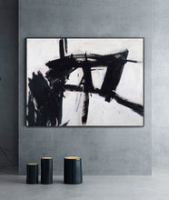 Load image into Gallery viewer, Large Black And White Abstract Painting Minimalist Painting Cp025