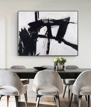 Load image into Gallery viewer, Large Black And White Abstract Painting Minimalist Painting Cp025