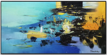 Load image into Gallery viewer, Large Blue Yellow Sea Abstract Painting Living Room Wall Art Gp017