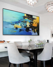 Load image into Gallery viewer, Large Blue Yellow Sea Abstract Painting Living Room Wall Art Gp017