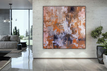 Load image into Gallery viewer, Orange Grey White Abstract Painting Acrylic Textured Fp031