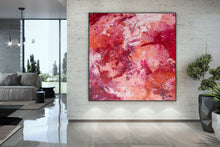 Load image into Gallery viewer, Red Orange Abstract Painting on Canvas, arge Canvas Art Qp021