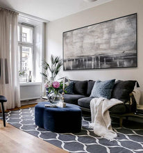 Load image into Gallery viewer, Canvas Wall Art Large White Grey Painting, Office Decor Gp028