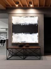 Load image into Gallery viewer, Black And White Painting Palette Knife Art Living Room Decor Ap076