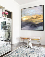 Load image into Gallery viewer, Gold Leaf Art Painting Gray Abstract Painting For Living Room Office Ap073