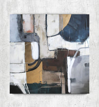 Load image into Gallery viewer, Original Acrylic Abstract Blue Gold White Gray Brown Painting Canvas Np021