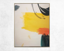 Load image into Gallery viewer, Black And White Oversized Wall Art Yellow Abstract Painting Cp035