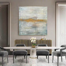 Load image into Gallery viewer, Gray Yellow Gold Abstract Painting Original Office Painting Yp056