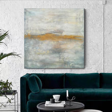 Load image into Gallery viewer, Gray Yellow Gold Abstract Painting Original Office Painting Yp056