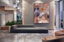 Load image into Gallery viewer, Orange Grey White Abstract Painting Acrylic Textured Fp031