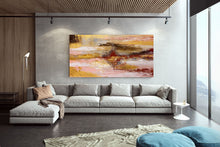 Load image into Gallery viewer, Brown Pink Gold Abstract Original Painting Red Artwork Contemporary Qp023